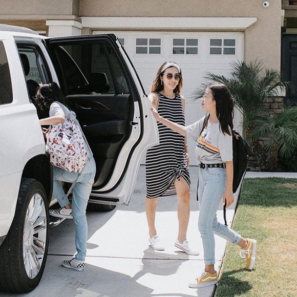 St. John’s Bay Striped Sleeveless Midi Dress - Picture 2 of 6